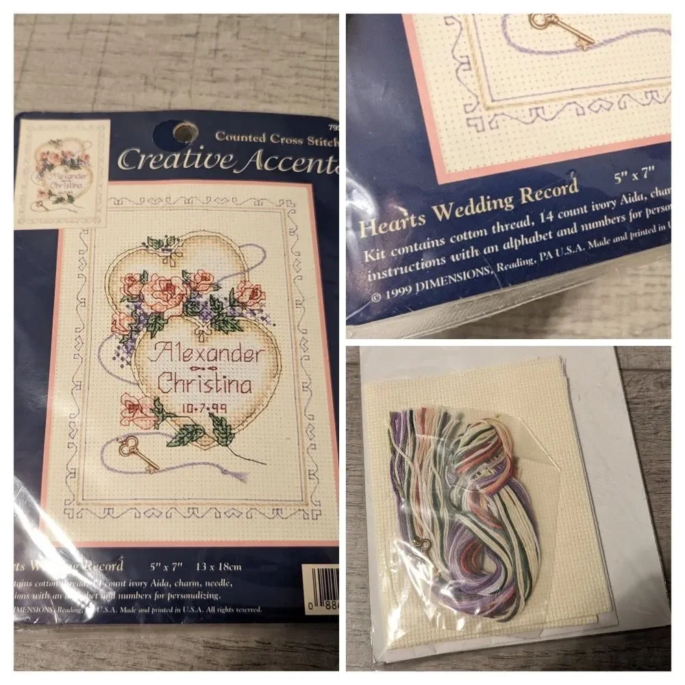Bundle Cross Stitch & Ribbon Embroidery Dimensions Blessed Nativity Sampler etc.